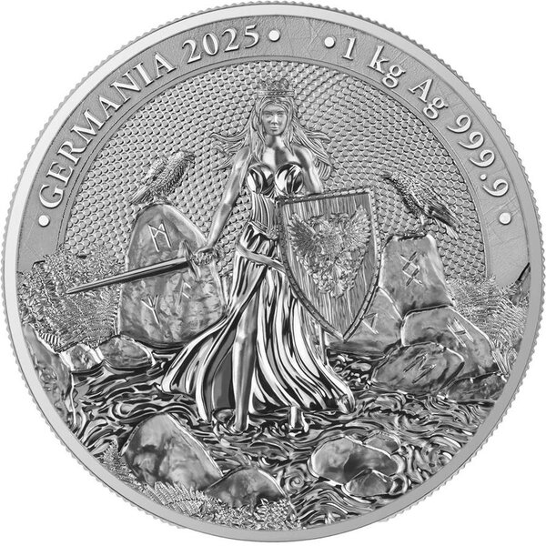 Pièce de monnaie en Argent 80 Mark g 1000 (1 Kg) Millésime 2025 GERMANIA