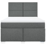 vidaXL Sommier à lattes de lit avec matelas Gris foncé 160x200cm Tissu
