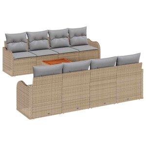 vidaXL Ensemble de canapé de jardin 9 Pièces beige et gris clair