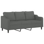 vidaXL Ensemble de canapés 2 Pièces avec coussins Gris foncé Tissu