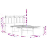 vidaXL Cadre de lit métal sans matelas et tête de lit blanc 120x200 cm