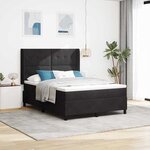 vidaXL Lit à Ressorts avec Matelas LED Noir 160 x 200 cm Velours