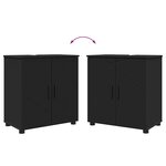 vidaXL Ensemble de mobilier de salle de bain Montage mural 2 Pièces Noir