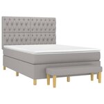 vidaXL Sommier à lattes de lit avec matelas Gris clair 140x200cm Tissu