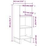 vidaXL Buffet sonoma gris 34 5x32 5x90 cm bois d'ingénierie