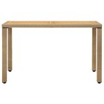 vidaXL Table de jardin Beige 123x60x74 cm Résine tressée bois massif