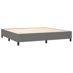 vidaXL Sommier à lattes de lit avec matelas Gris foncé 200x200cm Tissu