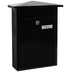 Boîte aux Lettres en Acier  Home E5714  Fond Étroit  Anti-pluie  Noir