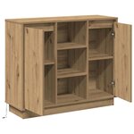 vidaXL Buffet LED Chêne artisanal 90 x 32 x 75 cm Bois d'ingénierie