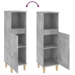 vidaXL Armoire de salle de bain gris béton 30x30x100 cm
