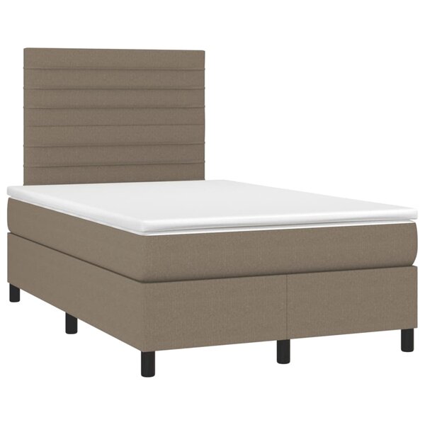 vidaXL Sommier à lattes de lit avec matelas taupe 120x190 cm tissu