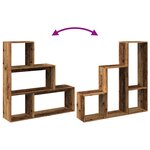 vidaXL Étagère séparatrice de pièce 3 niveaux vieux bois 123x29x123 cm