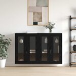 vidaXL Armoires Murailles 2 Pièces Chêne noir 69 5 x 34 x 90 cm