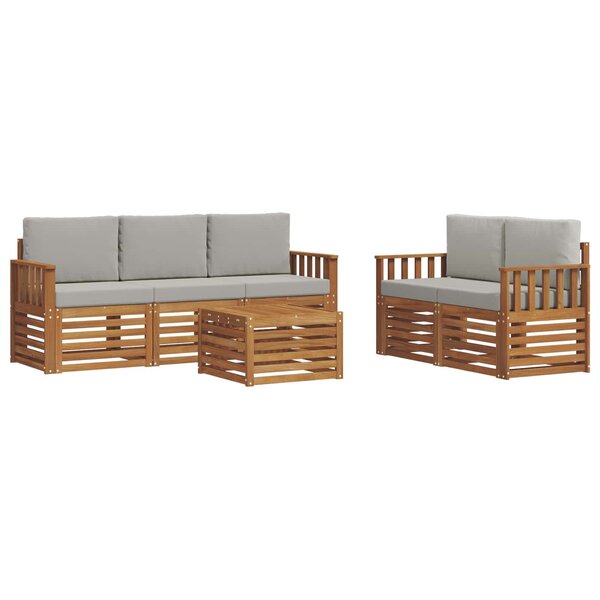 vidaXL Ensembles de canapés avec coussin 6 Pièces Gris Naturel et Clair
