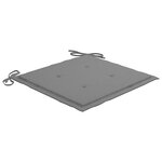 vidaXL Chaises de jardin et coussins gris lot de 8 Bois de teck massif