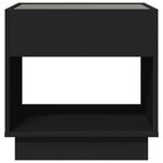 vidaXL Table de chevet avec LED infini noir 50x50x50 cm