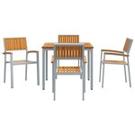 vidaXL Set de salle à manger de jardin 5 pièces en bois d'acacia massif et métal