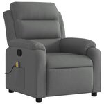vidaXL Fauteuil inclinable de massage gris foncé tissu