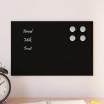 vidaXL Tableau noir magnétique mural Noir 30x20 cm Verre trempé