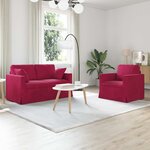 vidaXL Canapé 2 Pièces Bordeaux 138 x 78 x 80 cm Velours
