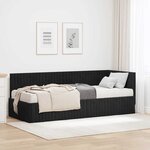vidaXL Cadre de lit d'angle avec matelas 2 Pièces Noir Velours