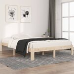 vidaXL Cadre de lit Bois de pin massif 140x200 cm