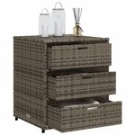 vidaXL Armoire de rangement de jardin gris 55x59x69 cm résine tressée
