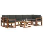 vidaXL Ensemble de canapés d'extérieur 8 Pièces Naturel et Anthracite