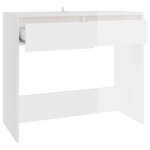 Vidaxl table console blanc brillant 89x41x76 5 cm acier