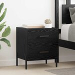 vidaXL Cabinet de chevet 2 Pièces Chêne noir 40 x 35 x 47.5 cm
