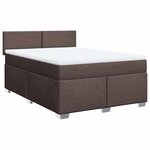 vidaXL Sommier à lattes de lit avec matelas Marron foncé 140x190 cm