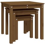vidaXL Tables gigognes 3 Pièces Marron miel Bois de pin massif