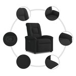 vidaXL Fauteuil inclinable Noir Tissu