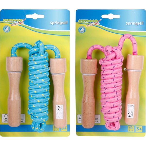 Outdoor Active 72203585 - Active Corde à sauter multicolore poignée en bois