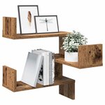 vidaXL Étagère d'angle murale vieux bois 40x40x49 5 cm bois ingénierie