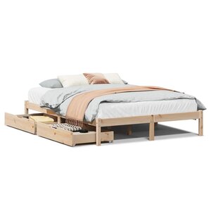 vidaXL Cadre de lit sans matelas 135x190 cm bois de pin massif
