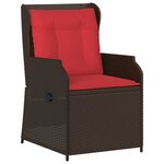 vidaXL Chaises inclinables de jardin lot de 2 et coussins marron rotin