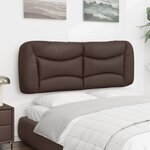 vidaXL Coussin de tête de lit marron 140 cm similicuir