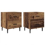 vidaXL Cabinet de chevet 2 Pièces Bois ancien 40 x 35 x 47.5 cm
