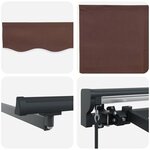 vidaXL Auvent Rétractable Marron 500 × 300 cm Polyester et métal