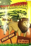 Carte Porte-Billet Joyeux Anniversaire Lion Savane Jungle Enveloppe 12x17 5cm