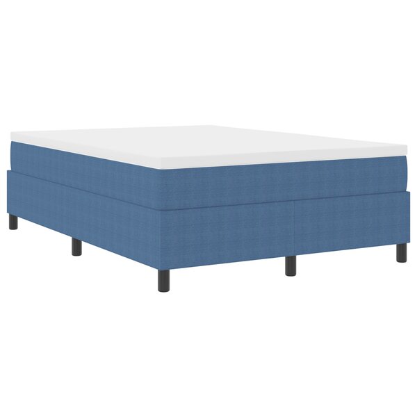 vidaXL Lit Box Spring Bleu 140x200 cm en Tissu Côtelé