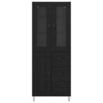 vidaXL Haut Armoire Chêne noir 69 5 x 34 x 180 cm Bois d'ingénierie