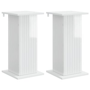 vidaXL Support de Plante 2 pc Blanc brillant 30 5 x 30 x 60 5 cm