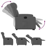 vidaXL Fauteuil inclinable électrique gris foncé tissu