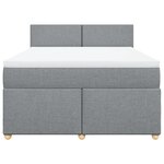vidaXL Sommier à lattes de lit avec matelas Gris clair 140x190cm Tissu