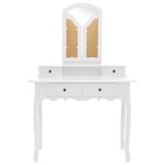 vidaXL Ensemble de coiffeuse et tabouret Blanc 100x40x146 cm Paulownia