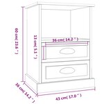 vidaXL Tables de chevet 2 Pièces chêne fumé 43x36x60 cm