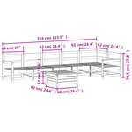 vidaXL Salon de jardin 7 Pièces bois de pin massif
