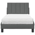 vidaXL Lit avec matelas gris foncé 90x200 cm tissu